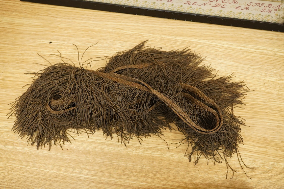 Two lengths of late 19th century gold-coloured furnishing fringing, 130cm long
